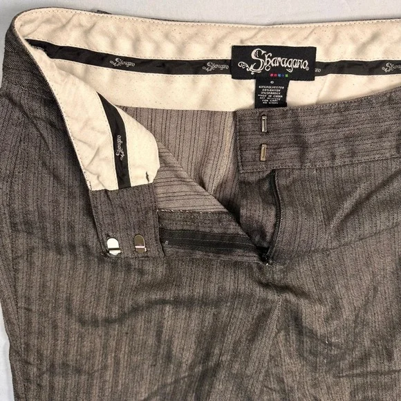 Saragano Black Gray Herringbone Career Pants Women's Size 6 Trousers FLAW - Picture 3 of 7